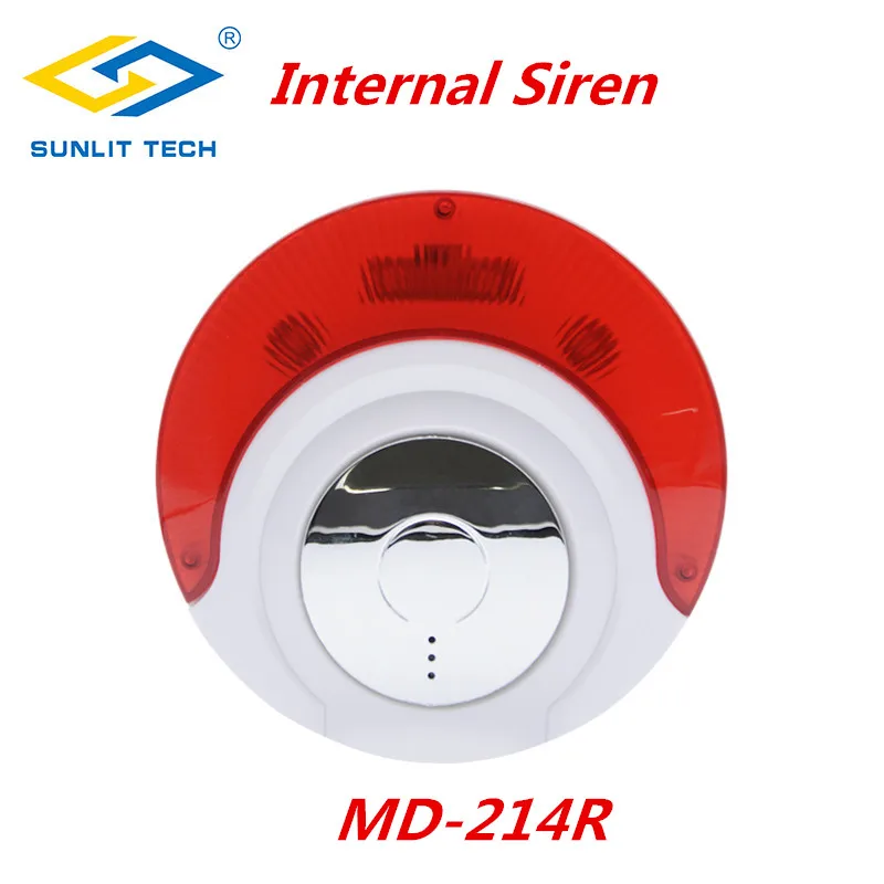 

1/2/5pcs Focus 433Mhz/868Mhz MD-214R Wireless Internal Siren with 110dB big Sound Strobe flash Siren Indoor Flash light Alarm