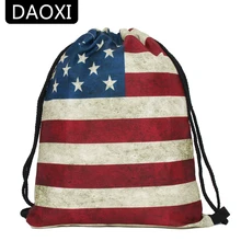 DAOXI 3D печать флаг Сумки на шнурке унисекс модные рюкзаки для мужчин DXSKD-18