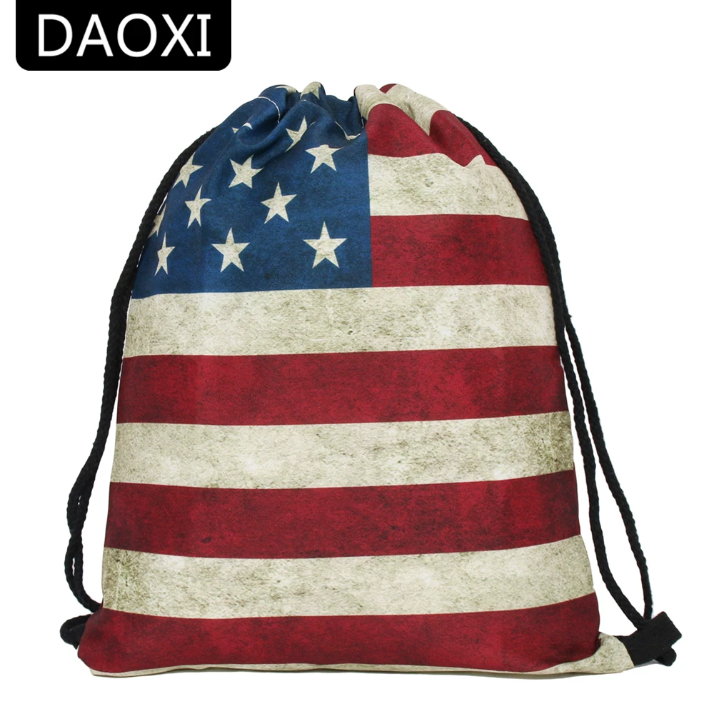 DAOXI 3D печати Флаг Drawstring сумки унисекс Модные рюкзаки для Для мужчин YY10188