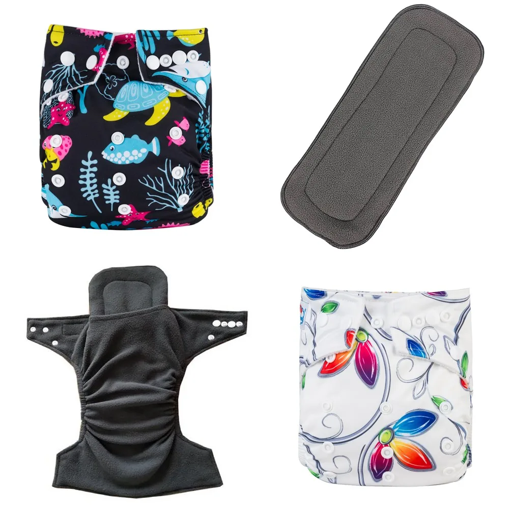 printed bamboo diapers+ inserts