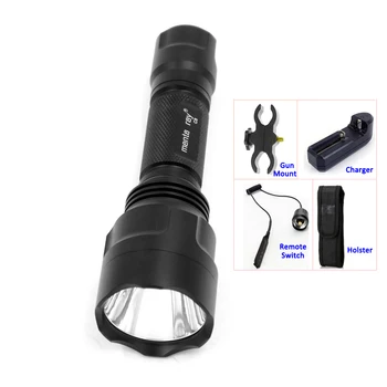 

Hunting Set C8 Cree XM-L2 U3-7A LED Warm White 1Mode LED Hunting flashlight +charger/Holster/Gun mount/Remote switch