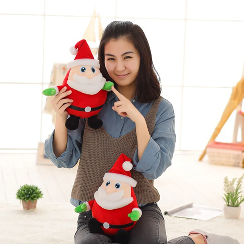 WOTT 30 см светящийся светодиодный поют рождественскую песенку красочный светящийся яркий плюшевый Санта Клаус мягкие куклы игрушки милые подарки для детей
