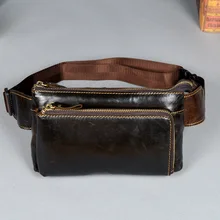 Винтажная Мужская поясная сумка из натуральной кожи, поясная сумка для путешествий, мужская сумка через плечо, сумка для телефона, поясная сумка, нагрудные сумки
