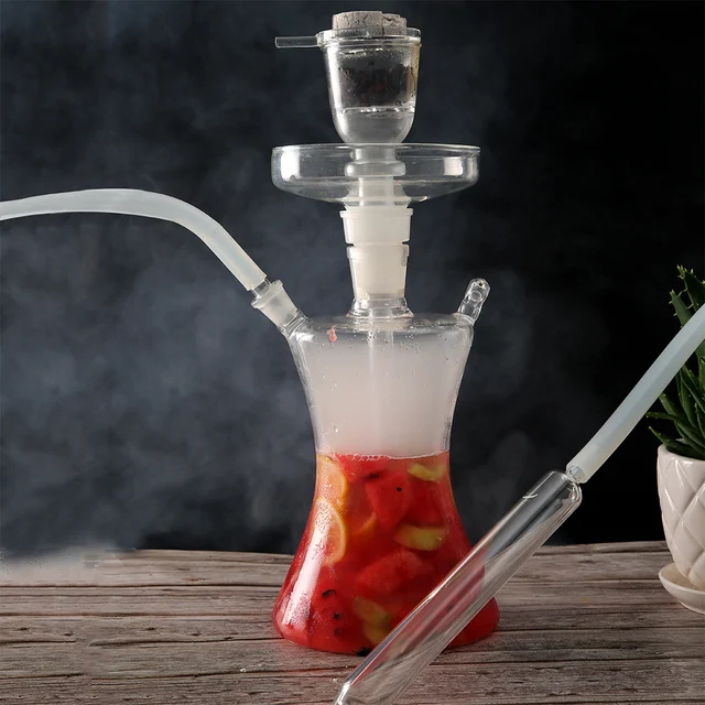 LED ART HOOKAH SHISHA GLASS FRUIT HOOKAH HUGE CLOUDY TABLE CHICHA WATER