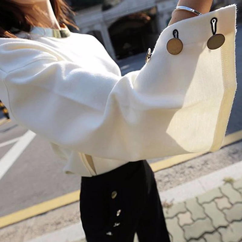 TWOTWINSTYLE раздельный пуловер футболка женская с круглым вырезом размера плюс с ожерельем белые футболки Весенняя модная повседневная одежда
