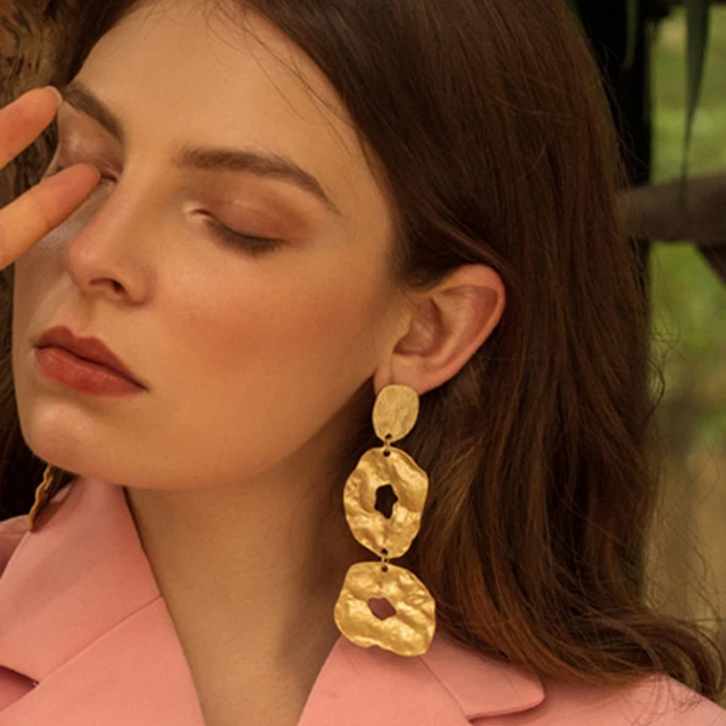 

Fashion ZA Multi Color Resin Crystal Drop Earring Gold Maxi Earrings For Women Wedding Party Statement Jewelry Christmas 2019