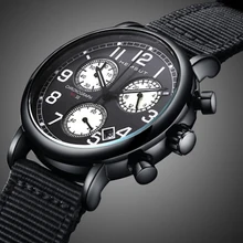 Hemsut повседневные спортивные часы для мужчин черный топ бренд класса люкс военные холщовые мужские наручные часы модные хронограф наручные часы