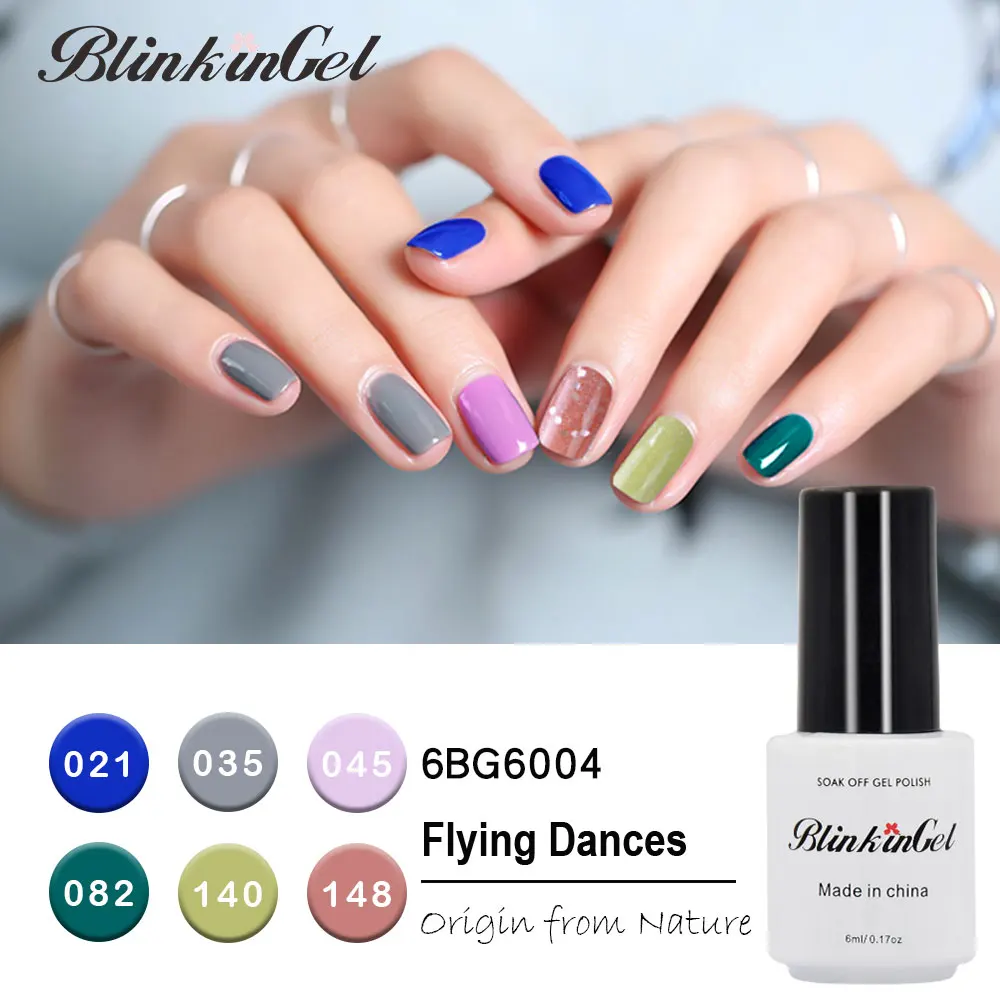 6BG6004 BlinkinGel паста лак 6 шт. Гель-лак для ногтей красный гель Nagellak лак для ногтей акрил 162 разных цветов в 6 мл - Цвет: 6BG6004