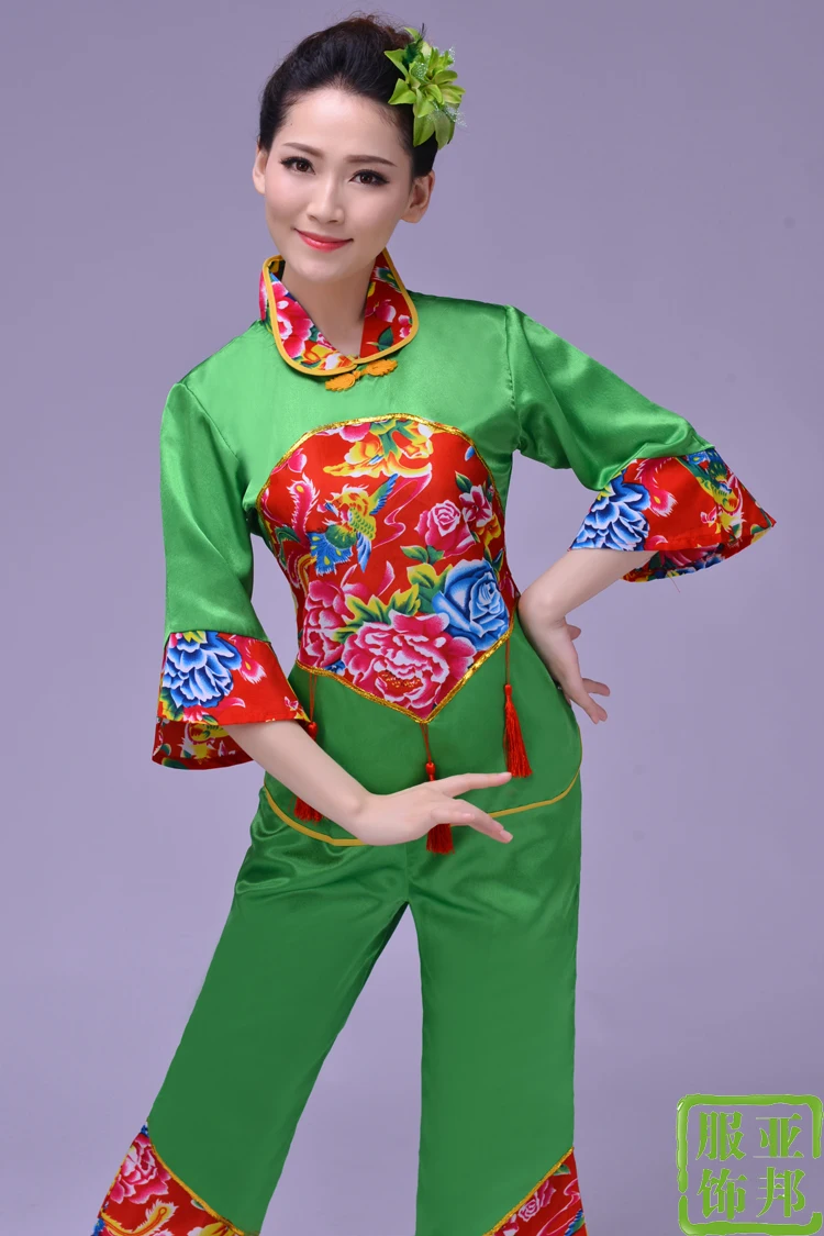 Китайский народный танец костюм Yougko танцевальный костюм женский барабанный танец одежда для выступлений вентилятор танцевальная одежда