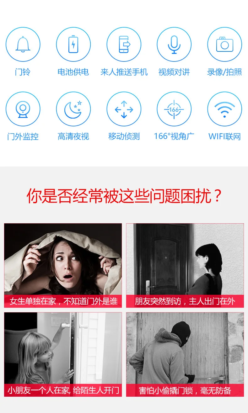 Умный IP видеосвязь wifi видео дверной звонок умный беспроводной дверной звонок Водонепроницаемый пульт дистанционного управления смарт для