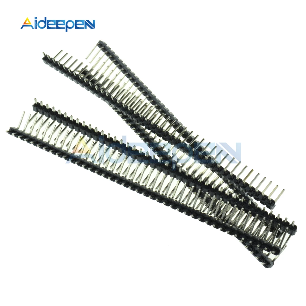 

10Pcs 40 Pin 1x40 Single Row Male 2.54mm Breakable Pin Header Right Angle Pin Connector Strip Bending