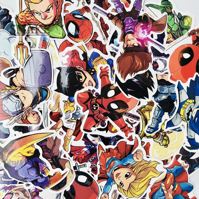 50Pcs/Lot American famous cartoon Car Stickers For Car Laptop Notebook Decal Fridge Skateboard decal label