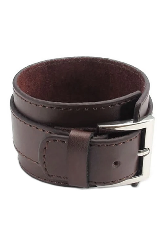 Ювелирный мужской женский браслет, широкий кожаный браслет, пряжка