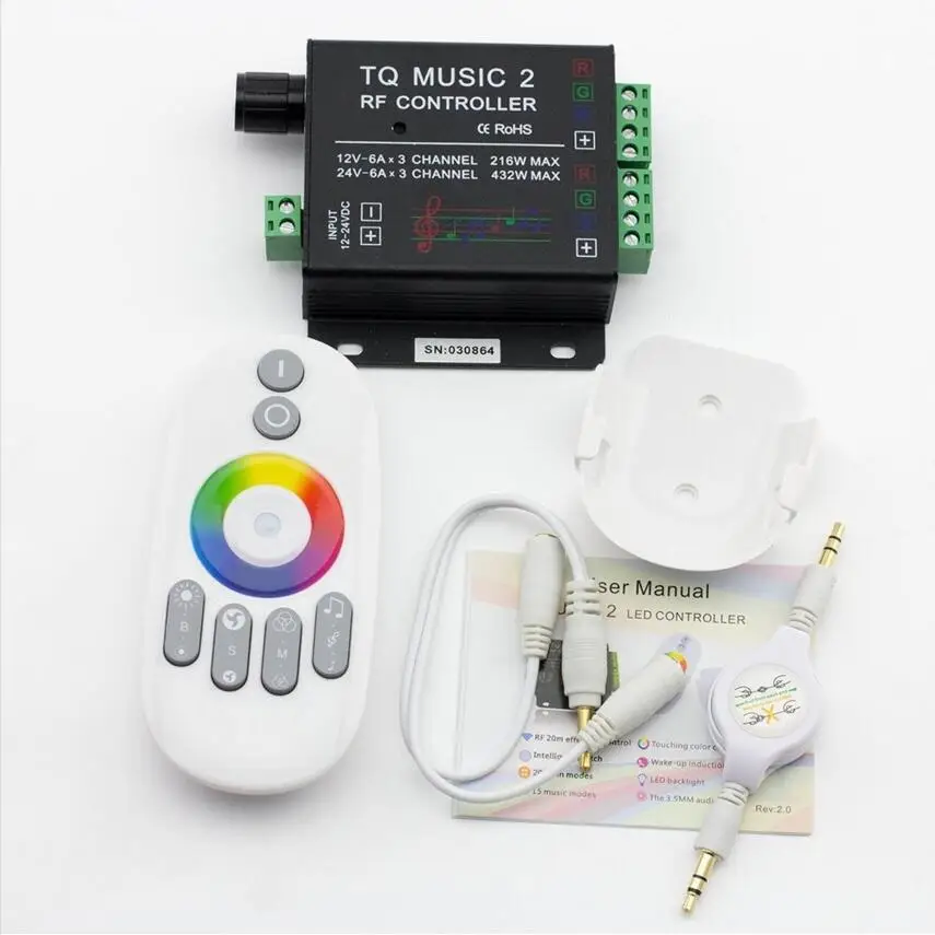 DC12 24V 18A Led RGB Music Controller RF Remote Intelligent touch