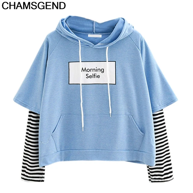 CHAMSGEND BTS Hoodies Women Crop Patchwork 3