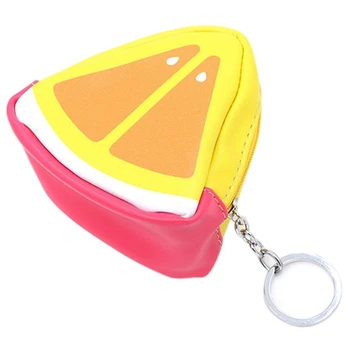 

Women Fashion Wallet Fruit Prints Coin Purse Summer Portable Creative Mini PU Coin Bag(Orange)