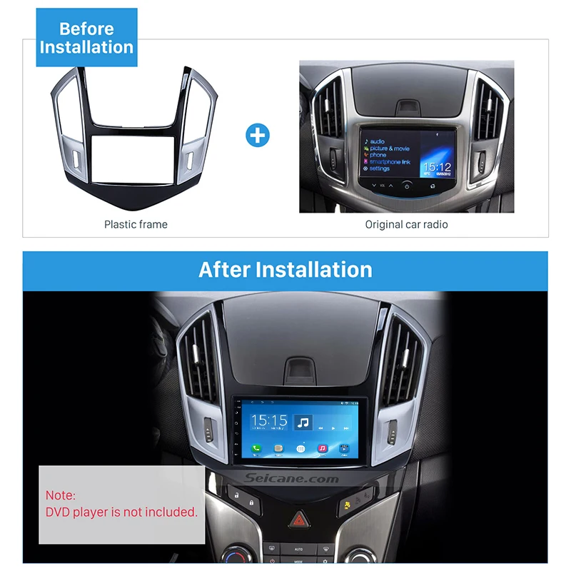Seicane 2DIN DVD стерео рамка 178*102 мм Автомобильная радиопанель панель Fascia Для Chevrolet Cruze