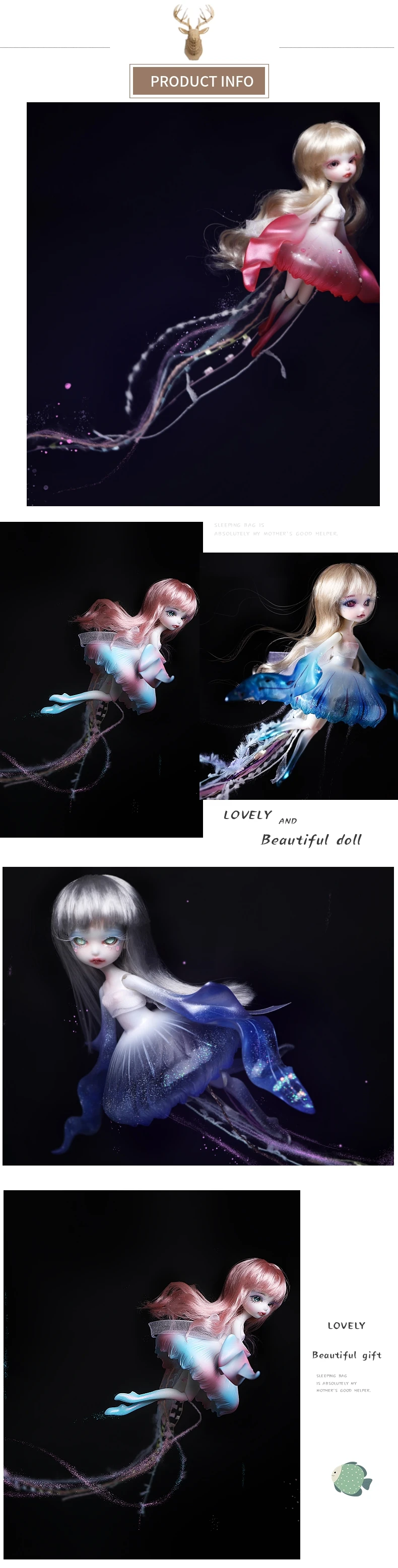 Bonecas brinquedos Modelo Boneca BJD 1/12 Медузы lumu Meninas Meninos boneca nua Alta Qualidade renunciar Loja de Brinqued