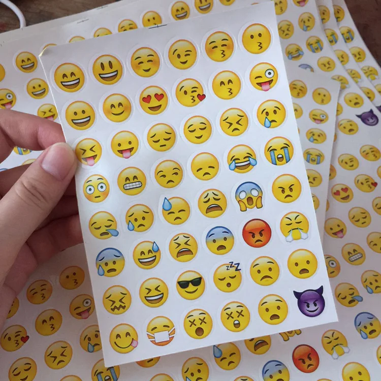 (1Sheet/Sell) Emoji Smile Face Diary Stickers Posted It Kawaii Planner Memo Scrapbooking Sticker Stationery Child Toy Stickers -