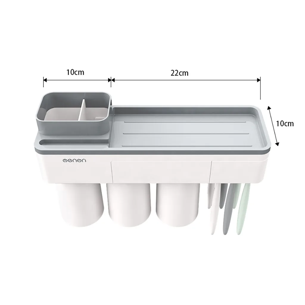 Ванная хранилище держатель зубной щетки держатель выдавливатель для зубной пасты стеллаж диспенсер парные чашки набор настенный подвесной ящик