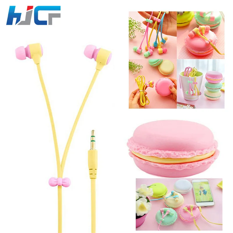 

Original New Arrival Macarons Design Earphone Fashion Headphone with Mic for IPhone Soft Earbud Universal for Mobile Phone
