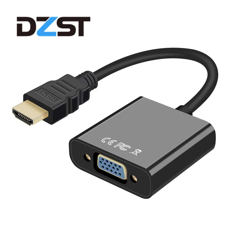 DZLST HDMI to VGA Converter Adapter Male to Female 3 5mm Audio optional for PC font