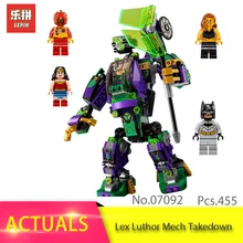 LEPIN 07092 445 pcs Super Heroes O Lex Luthor Mech Takedown Batman Modelo Bloco de Construção de Tijolos Brinquedos Para As Crianças de Aniversário 76097 presente