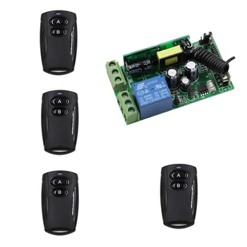 

Receiver and 4pcs Transmitters AC 85V 110V 220V 250V Wireless Remote Control switch 10A Relay Switch For Lamp/Light LED ON OFF