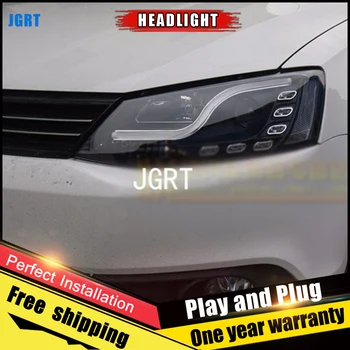 

2PCS Car Style LED headlights for VW Jetta for 2012-2015 Jetta head lamp LED DRL Lens Double Beam H7 HID Xenon bi xenon lens