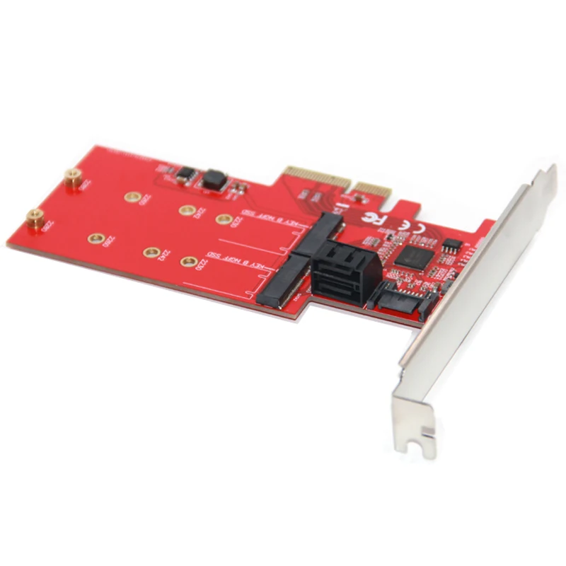M2 SATA Raid контроллер карты PCI Express X4 на 2 порта 3 0 6 Гбит/с + M.2 NGFF SSD B Key Поддержка RAID0 RAID1