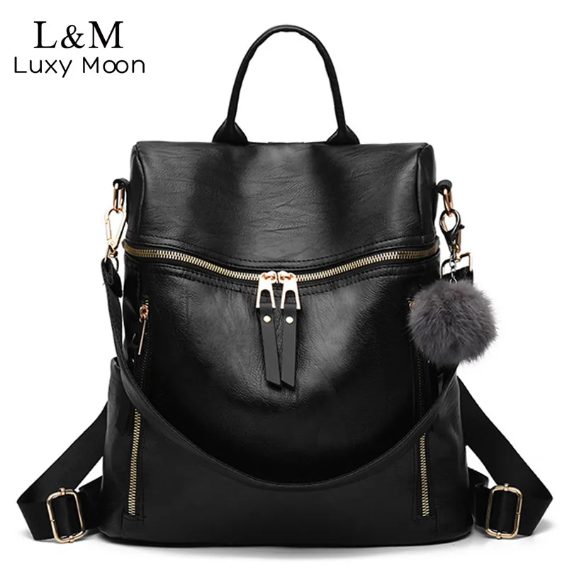 Simple Fashion Backpack Women Leather Backpacks For Teenage Girls