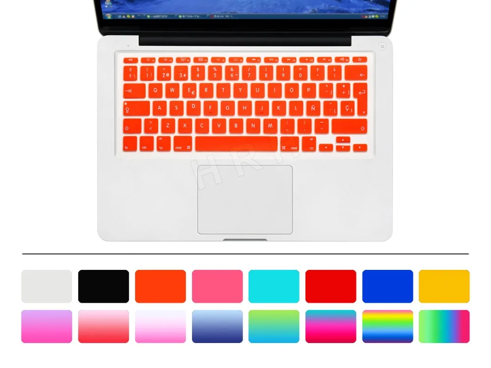 

Spanish Language Euro UK Layout Ultra Thin Silicone Keyboard Skin Cover for Macbook Air 11" A1370 A1465 Keyboard Protector