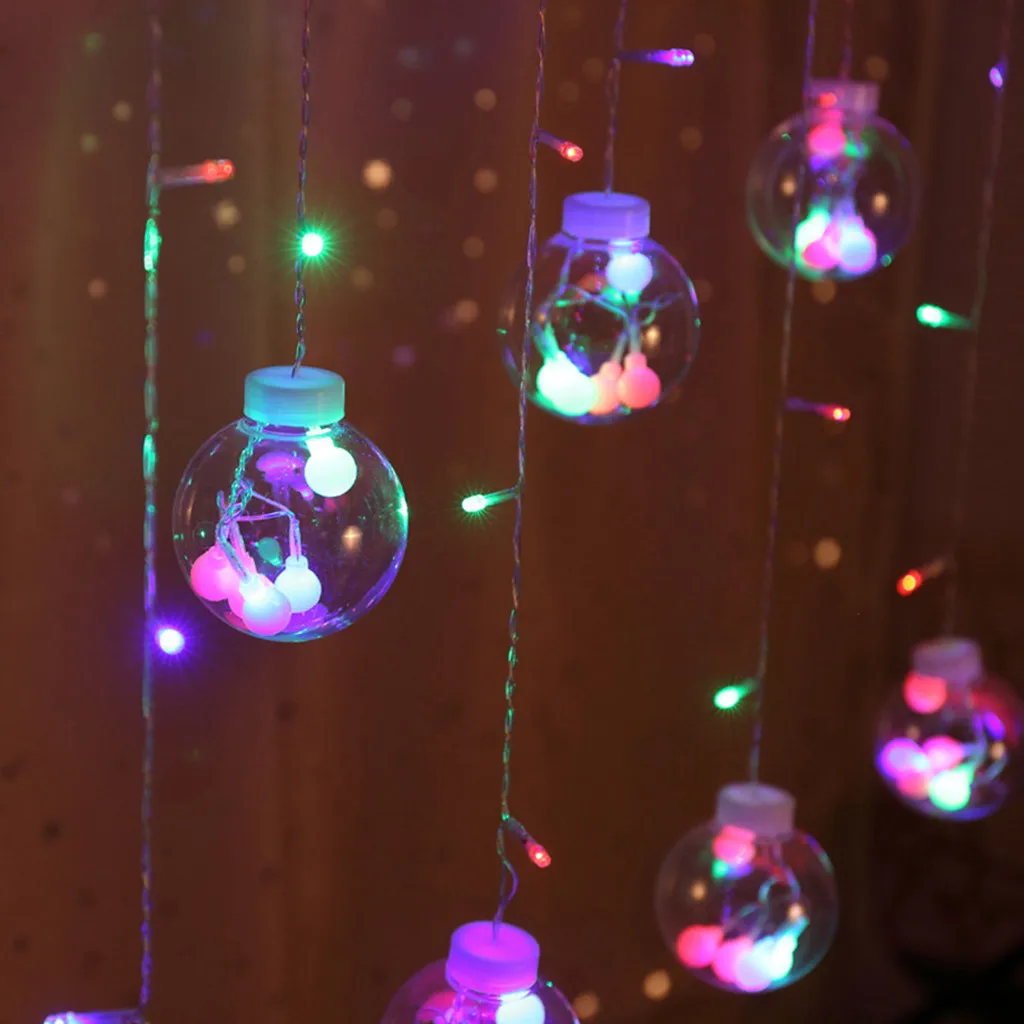 Рождественский светильник s, уличный светодиодный светильник, гирлянда, шар, занавес, шар, садовый светильник, Рождественский, Свадебный, домашний декор, luces de navidad - Испускаемый цвет: Multicolor