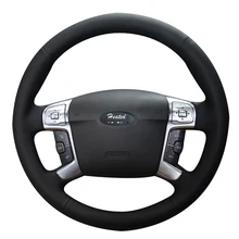 Кожаный чехол на руль для Ford Mondeo Mk4 2007-2012 S-Max 2008 capa para volante Оплетка на руль