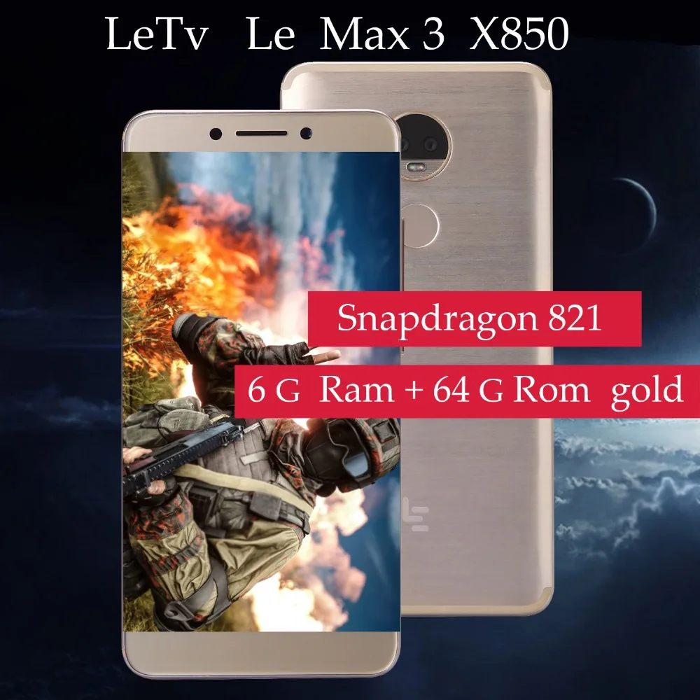 

Original Letv LeEco RAM 6G ROM 64G Snapdragon 821 le Max3 X850 FDD 4G Cell Phone 5.7" Inch 2560x1440 3900mah PK X820 X900 mobil