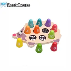 Многофункциональный Монтессори Математические игрушки для детей красочные деревянные Ежик количество доска математические игрушки Дети