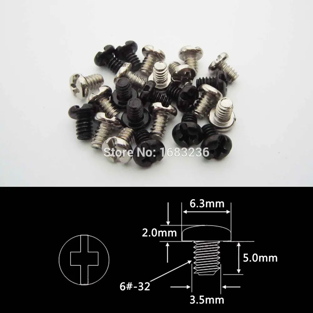 

50pcs PC Case Phillips Pan Round Head 3.5inch Hard Drive PSU Sound Video Graphics Card Screw 6#-32*5mm DIY Computer E