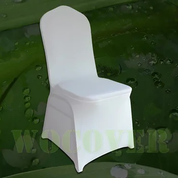 

100 White Chair Cover Stretch Elastic Universal Spandex Wedding Chair Covers for Weddings Party Banquet Hotel Polyester Fabric