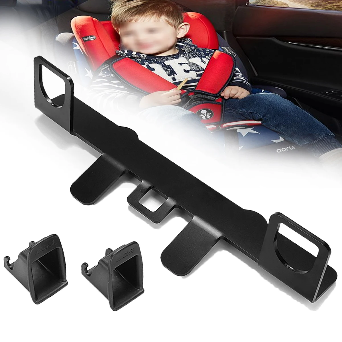

General Car ISOFIX Latch Connector Interfaces Bracket For Child Safety Seat New Seat Belt Buckle Bracket Guide Stand Holder 33cm