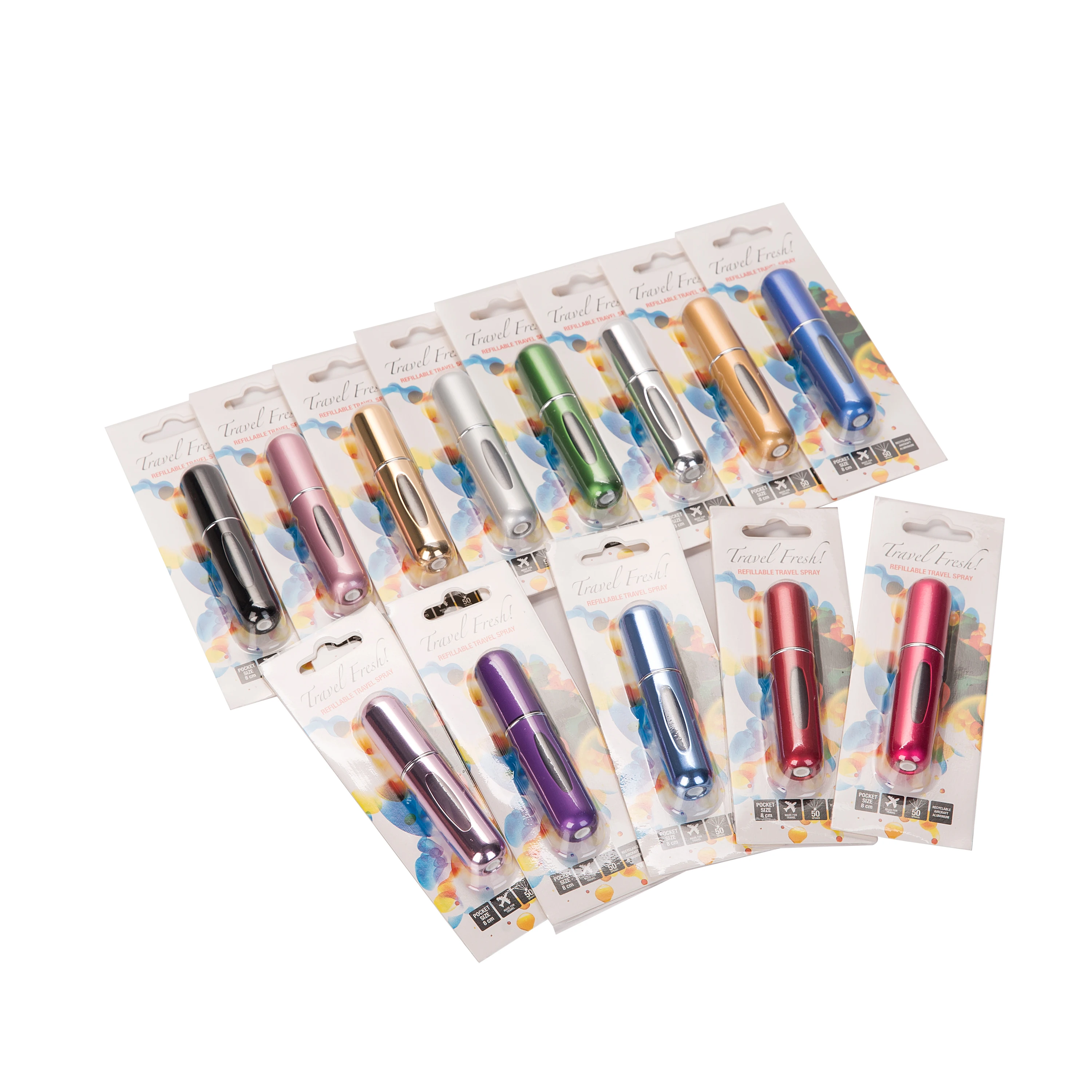 

MUB - 50pcs 5ml Blank Perfume Bottle Blister Card DIY Spray Atomizer Perfume Bottle Package Box Travel Perfume Bottle Package