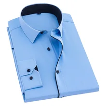 Мужские рубашки в стиле пэчворк, Новинка осени, мужская одежда с длинным рукавом, одноцветные мужские деловые рубашки размера плюс 6XL 5XL 4XL XXXL