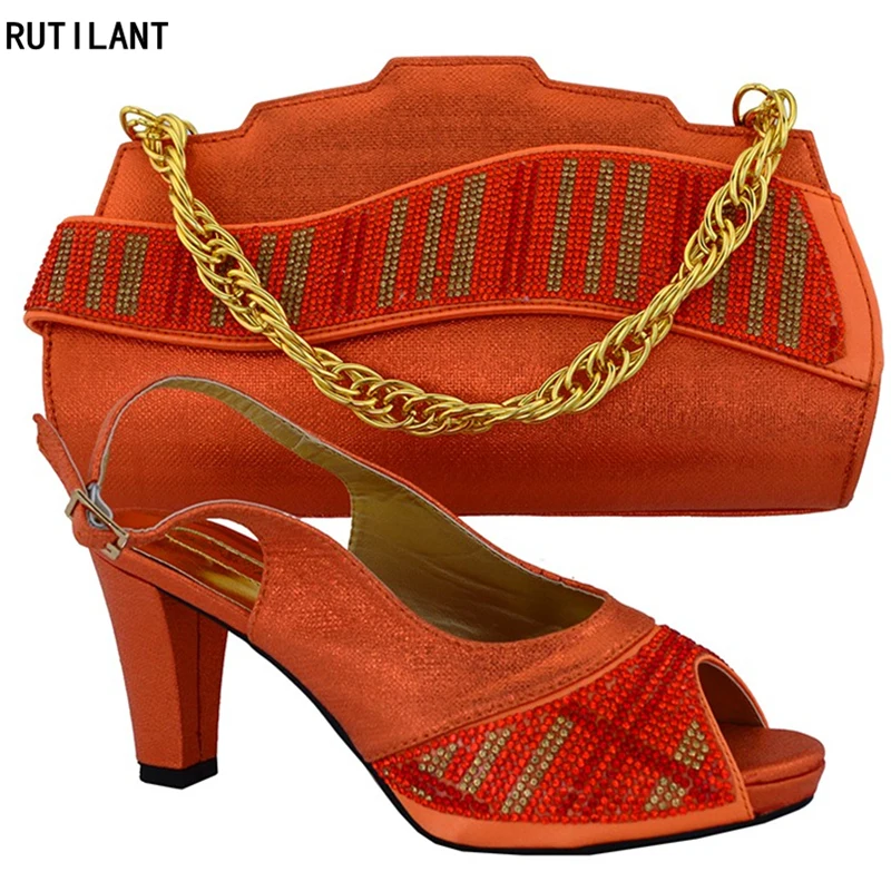 Para La Azul Italia Fiesta A oro Juego En Y Señoras Boda Zapatos Decorado naranja Mujeres rojo Rhinestone Bolsa púrpura Con Bolsos Italianos qt8wFOYTX