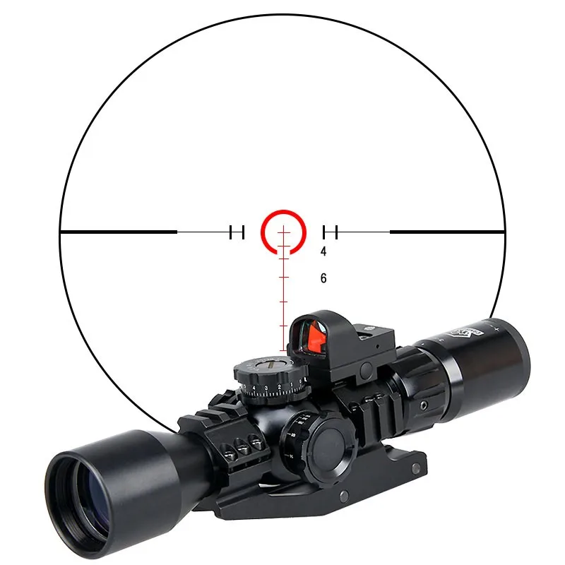 Canis Latrans прицел тактический 3-9x40FIRF прицел+ 1X 2MOA мини красная точка зрения+ крепление для охотничий прицел с фокусирующей оптикой для OS1-0335