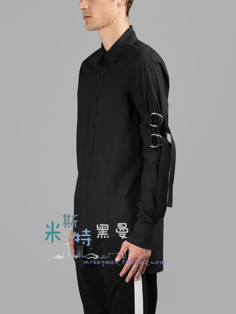 

2019 new catwalk models irregular shirts tide male personality punk asymmetric fashion shirt plus size men's shirts