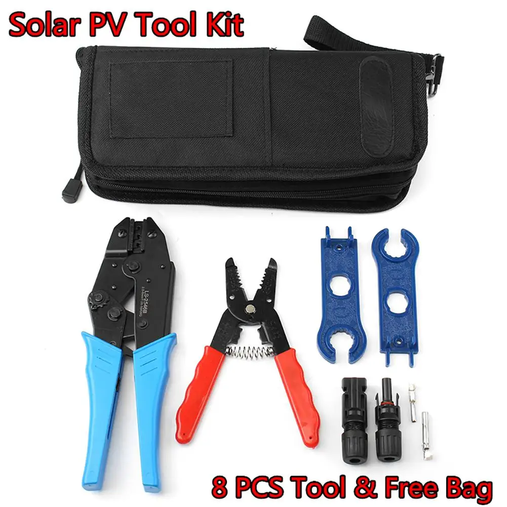 

MC4 Solar PV Tool Set Crimping Connector Spanner Wire Stripper with Toolkit Set