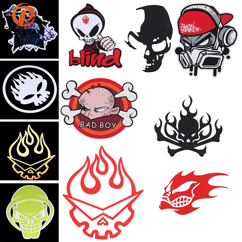 

POSSBAY Waterproof Skull Personalized Car Stickers Vinyl Motorcycle Decals Car Styling Accessories Window Door Decoration