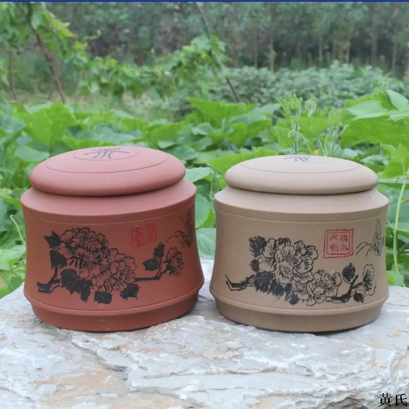 Yixing tea tea storage tank round tank ore clear cement fashionable store mixed batch