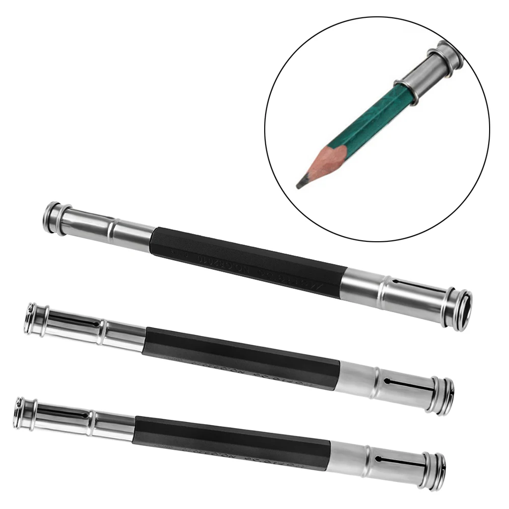 

1PC Creative Useful Double Head Adjustable Pencil Extender Holder School Stationery Art Writing Tool Office Supply