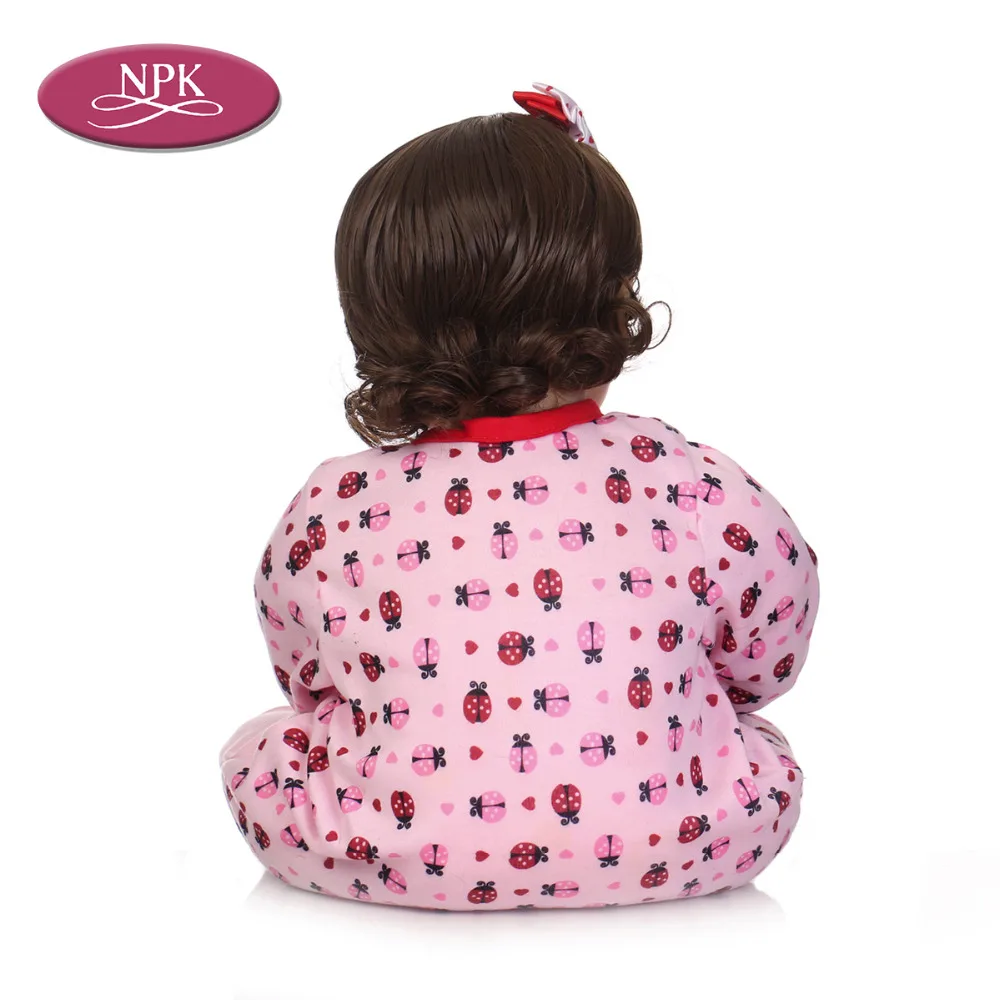 NPK 55CM Silicone Reborn Doll Baby Realisitc Doll Lifelike Princess Girl Soft Cloth Body Boneca Bebe Reborn Babies DOll Toy 2018 (5)