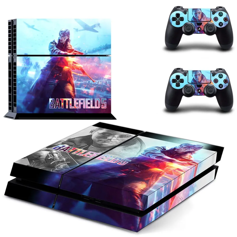 Виниловая наклейка для игровой консоли Sony Playstation 4 и 2 контроллера PS4|Наклейки| |